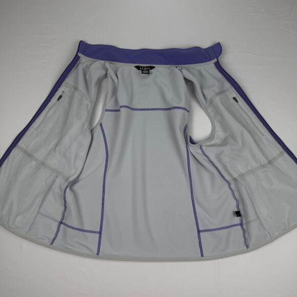 L.L.Bean Purple Fleece Full Zip Vest Lightweight Polartec Outdoor Hiking Women M - Picture 6 of 14